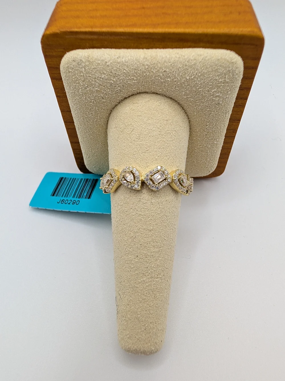 0.81 TCW VVSD Moissanite Set In Gold Over 925 Sterling Silver Size 10